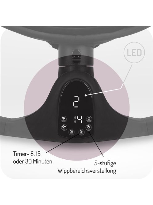 MoMi KENANI ONYX baba ringató, 9 kg-ig , Bluetooth. OUTLET termék