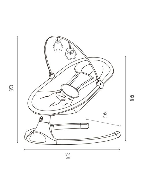 MoMi KENANI ONYX baba ringató, 9 kg-ig , Bluetooth. OUTLET termék