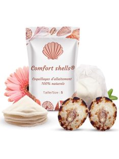   Comfort Shells természetes mosható betét (2db) és 2db kagyló mellbimbóvédő- S méret, OUTLET termék