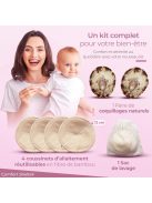 Comfort Shells természetes mosható betét (2db) és 2db kagyló mellbimbóvédő- S méret, OUTLET termék