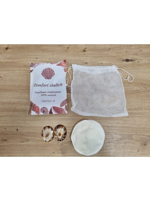 Comfort Shells természetes mosható betét (2db) és 2db kagyló mellbimbóvédő- S méret, OUTLET termék
