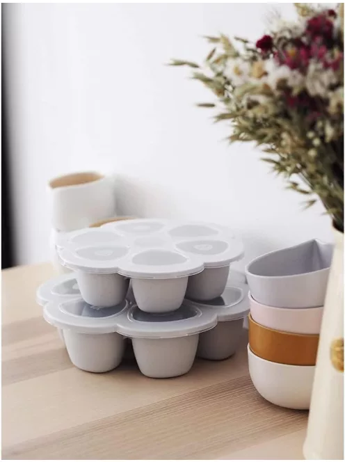 BÉABA Prémium minőségű szilikonos ételtartó - szürke, 6x150 ml, OUTLET termék