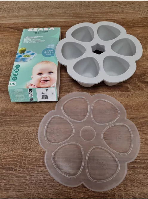 BÉABA Prémium minőségű szilikonos ételtartó - szürke, 6x150 ml, OUTLET termék