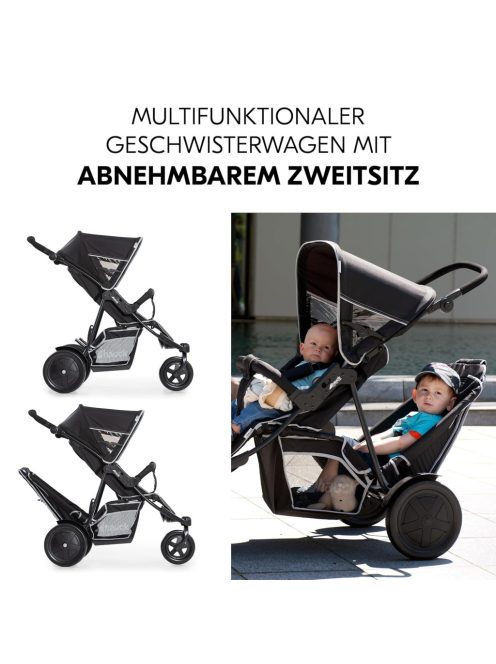 Hauck Freerider, születéstől, testvér babakocsi esővédővel - Outlet termék