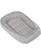 Baba fészek 100% pamut-szürke csillagos-gofri. OUTLET termék