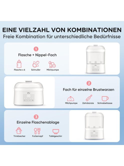 BEAR cumisüveg-sterilizáló szárító funkcióval. OUTLET termék