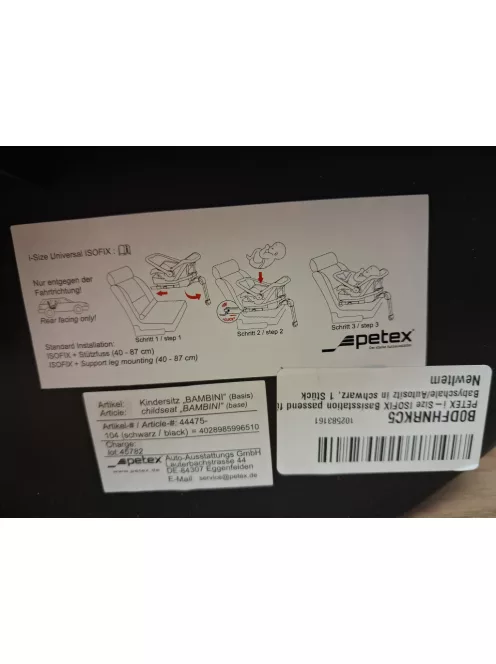 PETEX i-Size Isofix bázistalp Petex babaüléshez. OUTLET termék