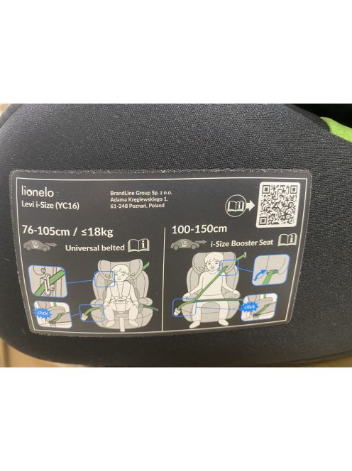  LIONELO Levi I-SIZE 76-150 cm autós gyerekülés, Outlet termék