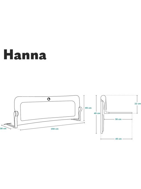 Lionelo Hanna leesésgátló 150×66 cm. OUTLET termék
