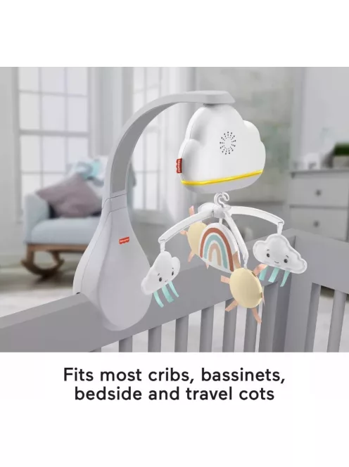 Fisher-Price szivárványos zenélő forgó kiságyra, OUTLET termék