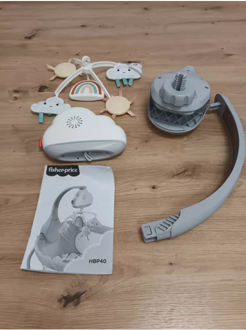 Fisher-Price szivárványos zenélő forgó kiságyra, OUTLET termék
