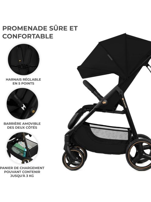 Kinderkraft TRIG 3 babakocsi 0-22 kg -ig- fekete OUTLET termék