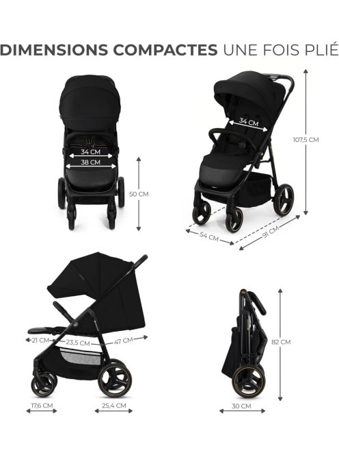 Kinderkraft TRIG 3 babakocsi 0-22 kg -ig- fekete OUTLET termék
