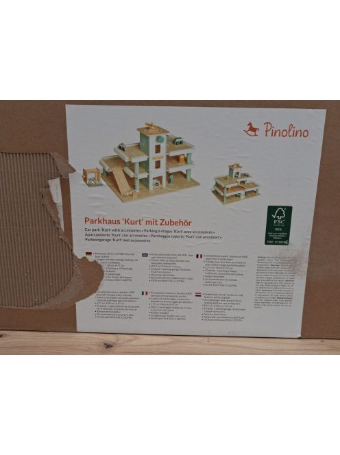 Pinolino parkolóház játékokkal, lifttel. OUTLET termék