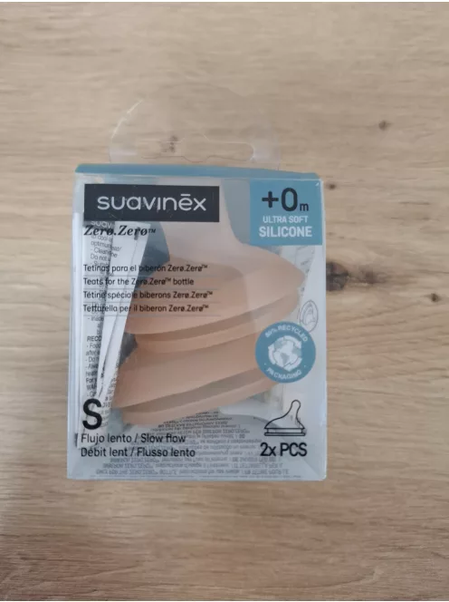 Suavinex ZeroZero 2db-os szilikon etetőcumi S méret 0+hó, OUTLET termék