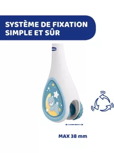 Chicco Next2Dreams zenélő-forgó kék OUTLET termék