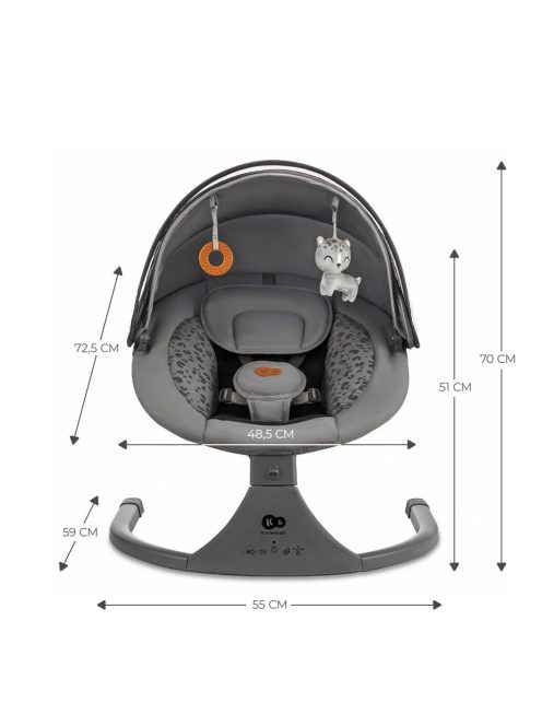 Kinderkraft LUMI 2 12 dallam, 5 fokozat ringatás, időzítős pihenőszék- Outlet termék