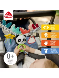 Fehn plüss babakocsi lánc-panda, OUTLET termék