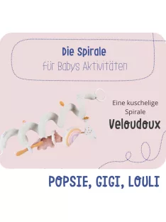   Noukie's plüss spirál babakocsi játék, OUTLET termék