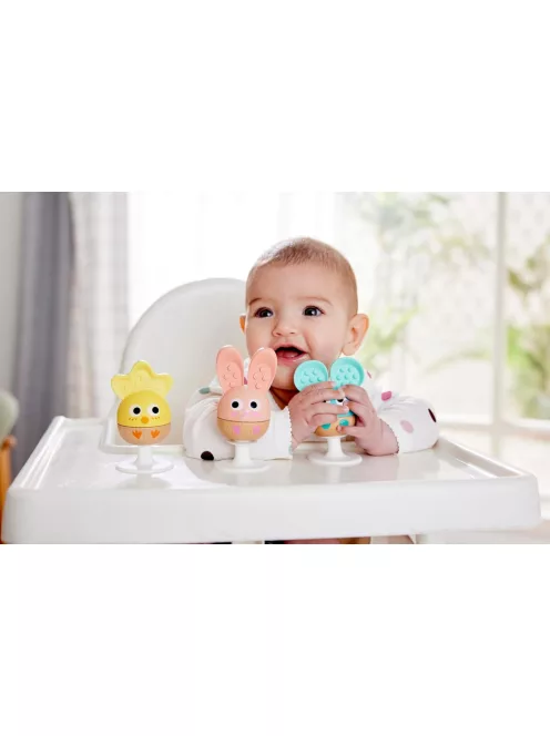 Hape 3db-os csörgő-rágóka szett tapadókoronggal, OUTLET termék