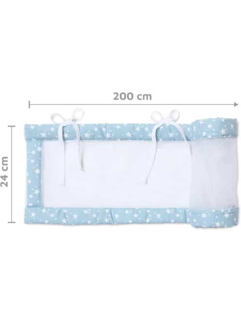 Babybay hálós kiságyvédő 160x25cm - azúrkék, OUTLET termék