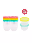 Badabulle tárolóedény tetővel 12db, 250ml. OUTLET termék