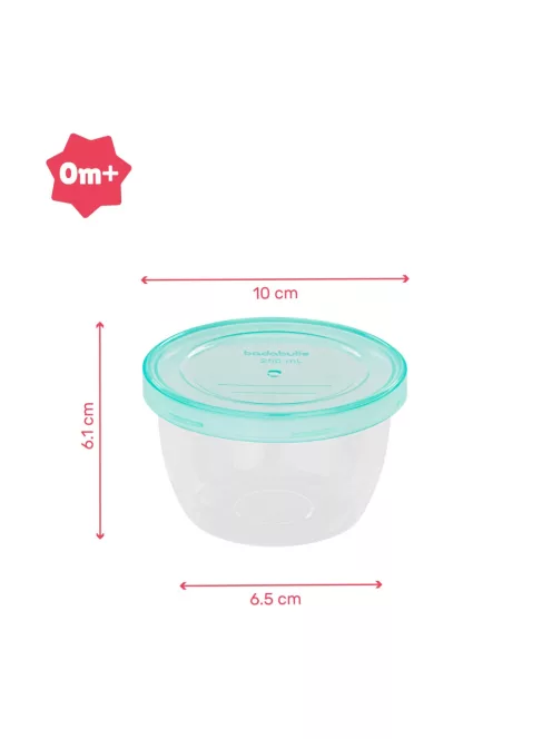 Badabulle tárolóedény tetővel 12db, 250ml. OUTLET termék