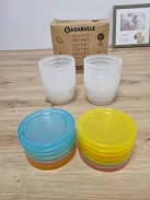 Badabulle tárolóedény tetővel 12db, 250ml. OUTLET termék