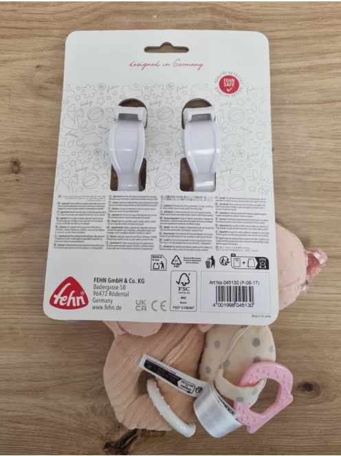 Fehn Feehnland plüss babakocsi csörgőlánc, OUTLET termék