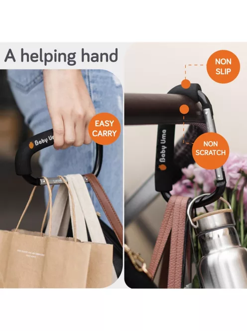 Baby Uma XL 2 db babakocsi akasztó, karabiner, OUTLET termék