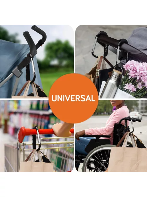 Baby Uma XL 2 db babakocsi akasztó, karabiner, OUTLET termék