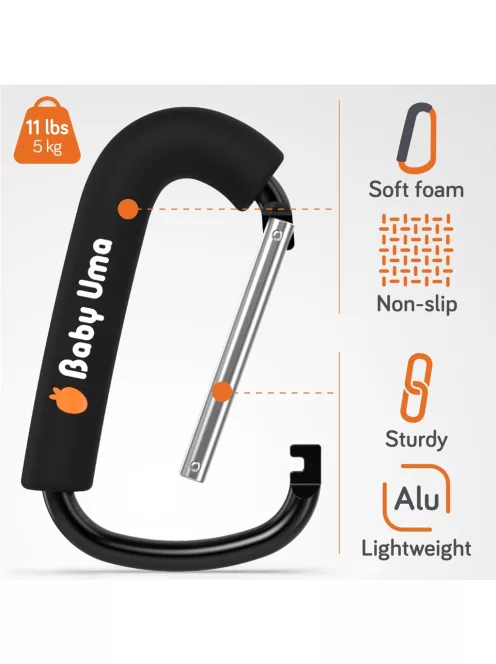 Baby Uma XL 2 db babakocsi akasztó, karabiner, OUTLET termék