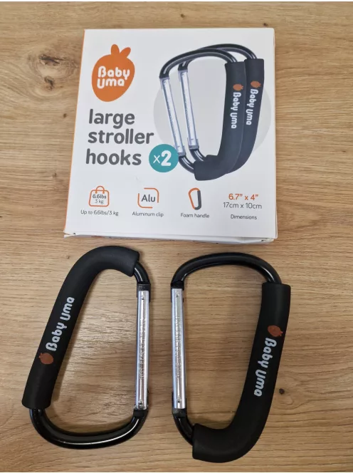 Baby Uma XL 2 db babakocsi akasztó, karabiner, OUTLET termék
