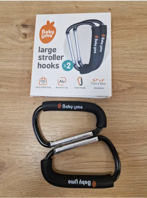 Baby Uma XL 2 db babakocsi akasztó, karabiner, OUTLET termék