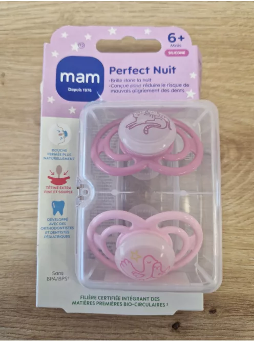 Mam Perfect Night 2 db-os szilikon cumi szett, 6hó+, OUTLET termék
