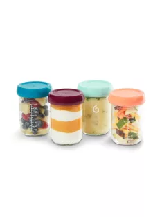   Babymoov üveg bébiétel tároló edények 4x220ml, OUTLET termék
