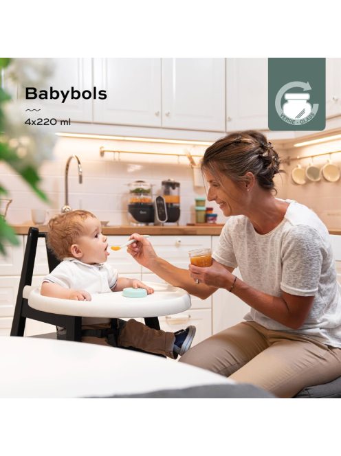 Babymoov üveg bébiétel tároló edények 4x220ml, OUTLET termék