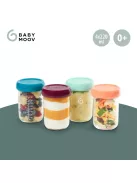Babymoov üveg bébiétel tároló edények 4x160ml, OUTLET termék