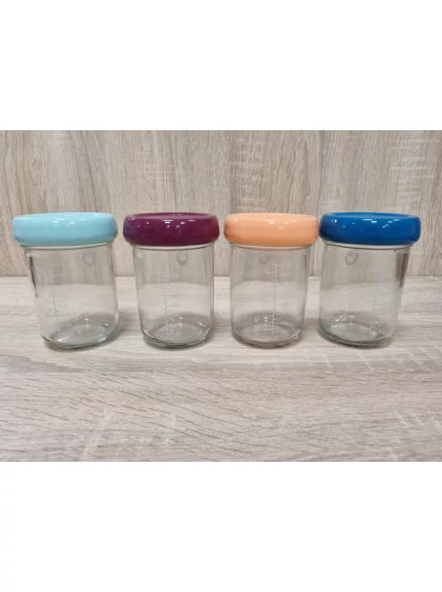 Babymoov üveg bébiétel tároló edények 4x160ml, OUTLET termék