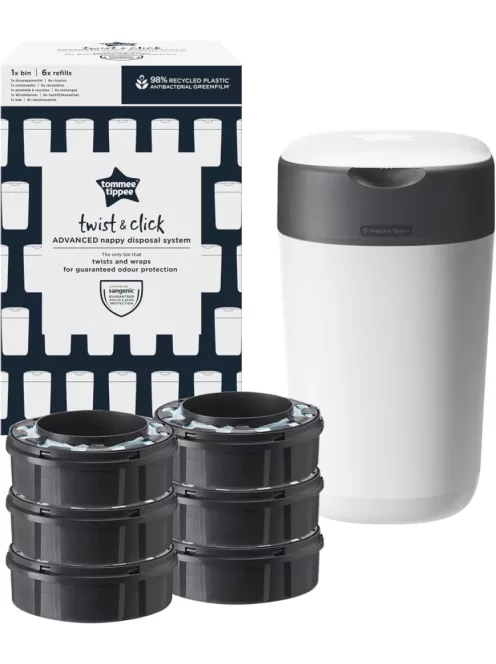 Tommee Tippee Twist&Click pelenkatartó 6 db utántöltővel, OUTLET termék