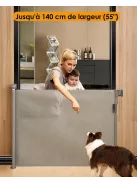 Derimkcoa 2 db 0-140 cm-es behúzható gyermekbiztonsági kapu - szürke, OUTLET termék