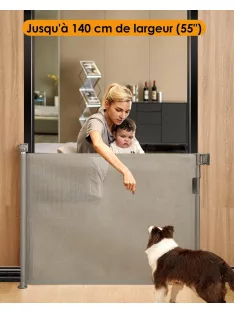   Derimkcoa 2 db 0-140 cm-es behúzható gyermekbiztonsági kapu - szürke, OUTLET termék