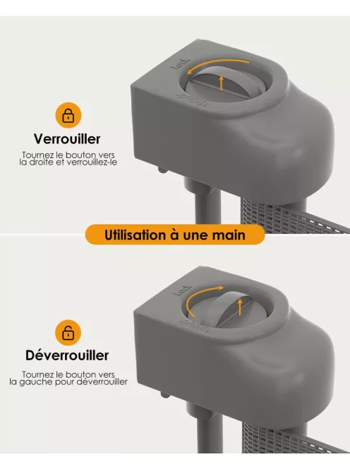 Derimkcoa 2 db 0-140 cm-es behúzható gyermekbiztonsági kapu - szürke, OUTLET termék