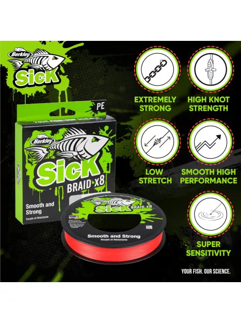 Berkley Sick Braid 8 szálas fonott horgászzsinór 0,06mm 5,4kg, 150m OUTLET termék