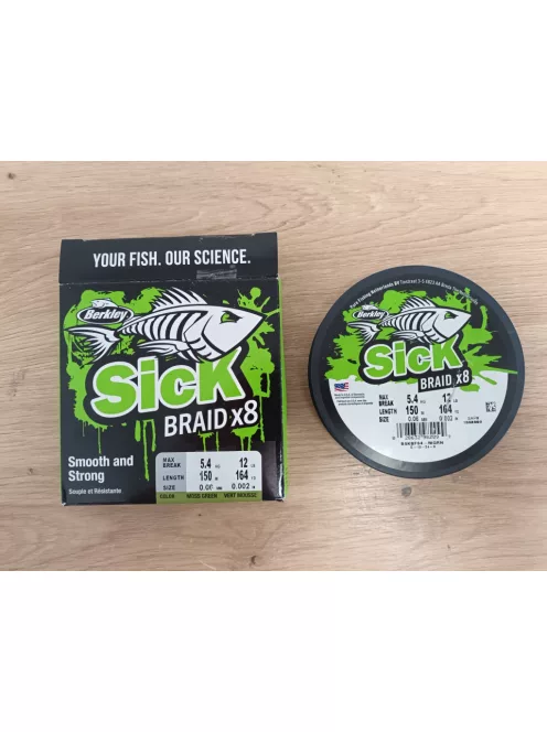 Berkley Sick Braid 8 szálas fonott horgászzsinór 0,06mm 5,4kg, 150m OUTLET termék