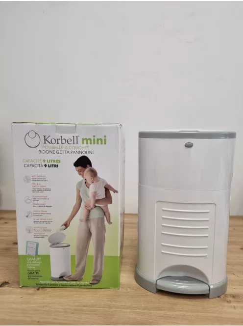 Korbell mini pelenkázó kuka 9L fehér- Outlet termék
