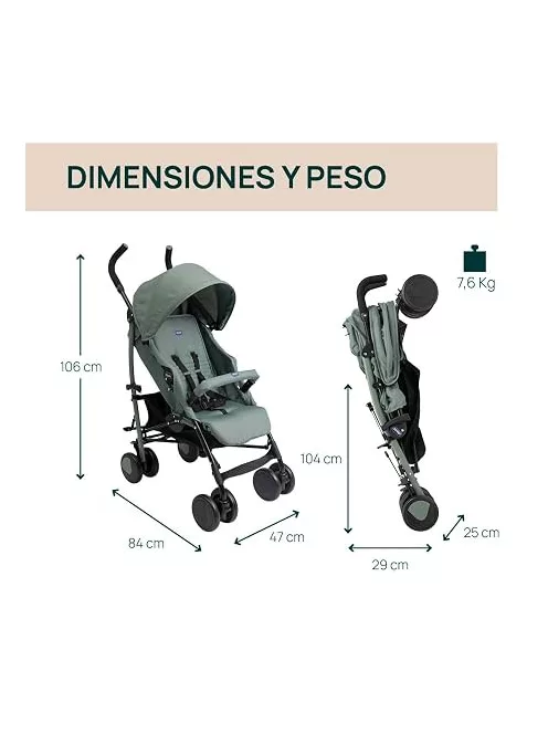 Chicco Echo Lite kompakt esernyőre csukható babakocsi - zöld, OUTLET termék
