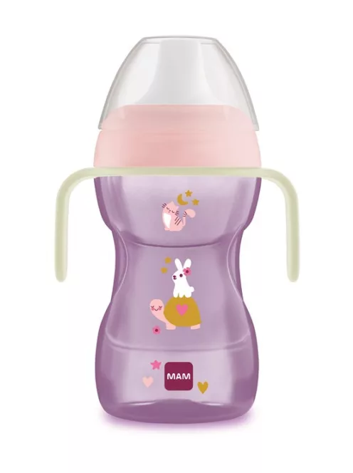 MAM Fun to Drink Night 270ml Girl csöpögésmentes csőrös itatópohár - OUTLET termék