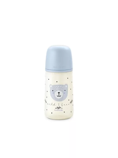 Suavinex 270 ml-es cumisüveg SX Pro fiziológiás szilikon cumival, közepes átfolyású antikolikás cumisüveg - OUTLET termék