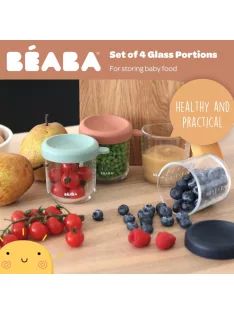   Béaba 2x250ml-es üveg bébiétel tároló edények, OUTLET termék